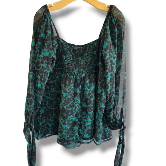 Isabel Maternity by Ingrid & Isabel Green Floral Long Sleeve Blouse – xs - Picture 3 of 9